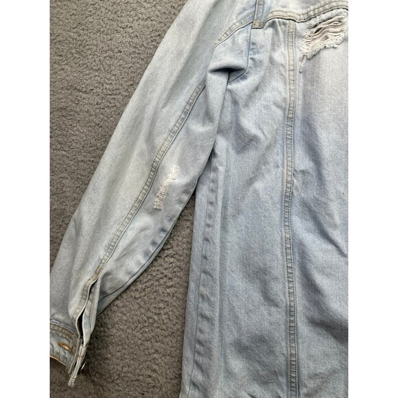 Stradivarius destructed Denim jacket size large - Picture 8 of 12